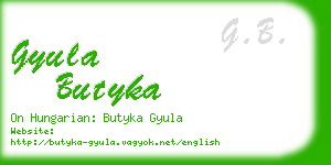 gyula butyka business card